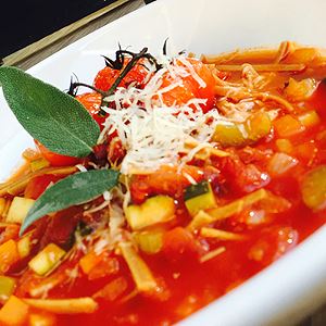 Minestrone Soup with Chorizo and Truffle - Chef Recipe by Shawn Sheather