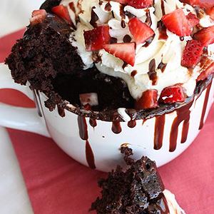 Strawberry Nutella Mug Cake