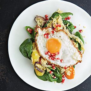 Millet, Roast Veggies, Pietro’s Egg and Pomegranate - Chef Recipe by Peter Gordon