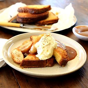 Maggie Beer's Brioche French Toast with Brandy Caramel and Bananas 
