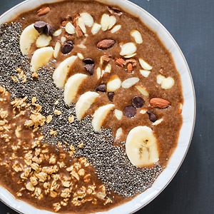 Mocha Banana Protein Smoothie Bowl 