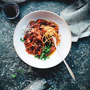 Black Lentil and Vegetable Bolognese 