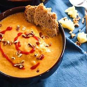 Vegan Persimmon Butternut Squash Soup 