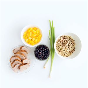 Cuban Pork and Mango Grain Bowl by Anna Shillinglaw Hampton