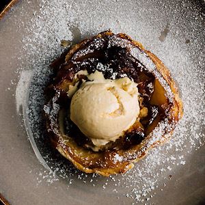 Caramelised Pear Tarte Tatin with Burnt Caramel Ice Cream - Chef Recipe by Darren Glasgow 