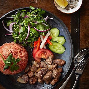 Scotch Fillet with Tomato Rice and Watercress Salad - by District 1 HCMC 