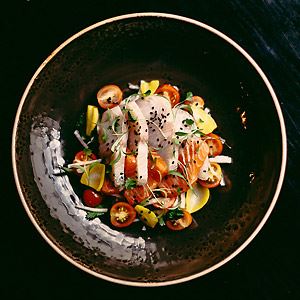Hiramasa Kingfish and Petuna Ocean Trout Ceviche with Jicama and Cherry Tomato - Chef Recipe by Kristian Vale