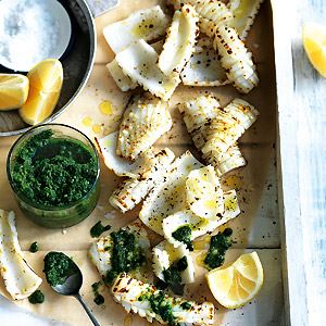Grilled Calamari and Salsa Verde - Chef Recipe by Matt Moran