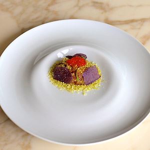 Yellowfin Tuna Crudo, Pistachio and Ocean Trout Roe - Chef Recipe by Alessandro Pavoni