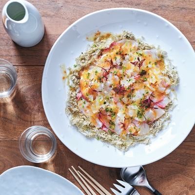 Kingfish Carpaccio with Dashi and Ume by Meg & Zenta Tanaka