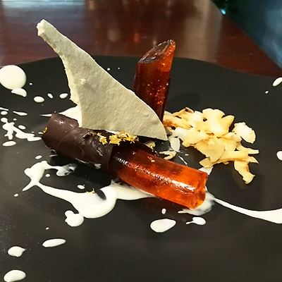 Bear Essentials Mandarin Slider Cigar with Lavender Meringue and Coconut - Chef Recipe by Shawn Sheather