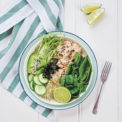 Garlicky Wild Rice Greenie Bowl