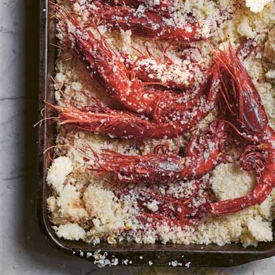 Prawns Baked in Salt with Mango, Chilli and Coriander Salsa