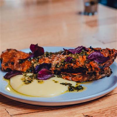 Guava Glazed Pork Ribs, Cassava Puree and Salsa Verde - Chef Recipe by Roy McVeigh
