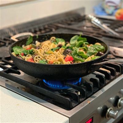 Pasta with Pesto, Eggplant, Zucchini, Tomatoes, Olives and Feta - Chef Recipe by Matt Golinski.