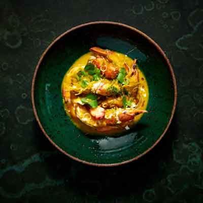 Smashed Prawn, Turmeric, Coconut and Betel Leaf - Chef Recipe by Scott Pickett