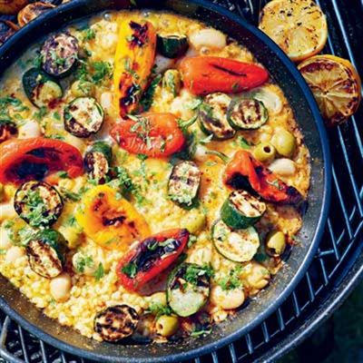 Smoky Paella - Chef Recipe by Katy Beskow.