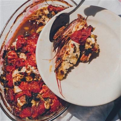 Yiayia Toula's Prawn Saganaki from Palaio Faliro