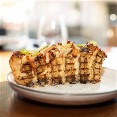 Kimchi Toast and Smoked Cheese Sauce - Chef Recipe by Pepe Dart.