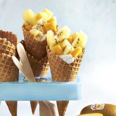 Zespri SunGold Kiwifruit Salad Waffle Cones