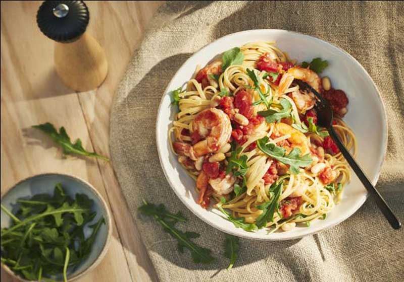 Prawn and White Bean Linguine