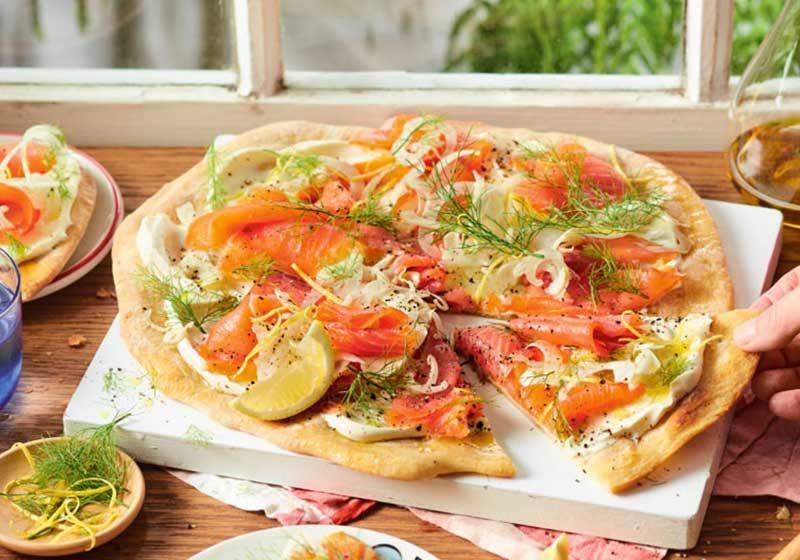 Smoked Salmon and Shaved Fennel Pizza