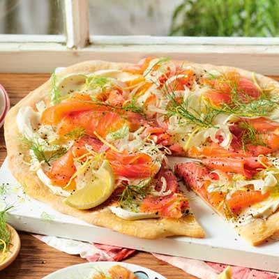 Smoked Salmon and Shaved Fennel Pizza
