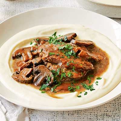 Slow-cooker Beef and Mushrooms with Mash