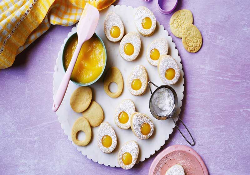 Easter Egg Cookie Sandwiches with Lemon Curd