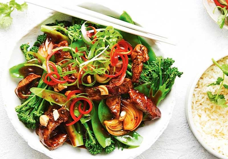Beef, Cashew and Baby Broccoli Stir Fry