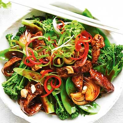 Beef, Cashew and Baby Broccoli Stir Fry