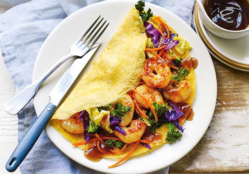 Thai-style Omelette with Prawns