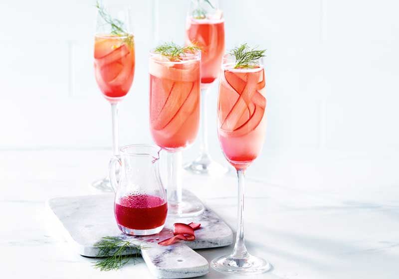 Rhubarb and Fennel Sparkling Cocktail