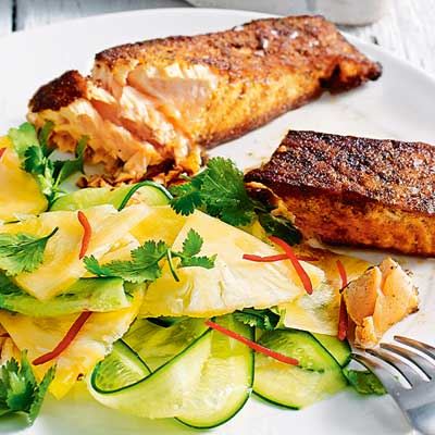 Cajun Salmon and Pineapple Salad