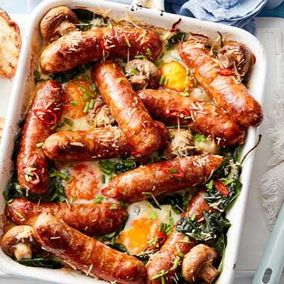 Spinach, Leek and Sausage Bake
