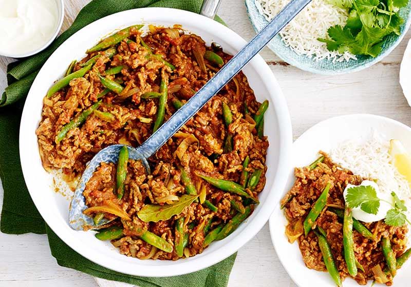 Easy Tomato and Green Bean Beef Keema
