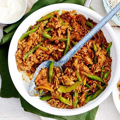 Easy Tomato and Green Bean Beef Keema