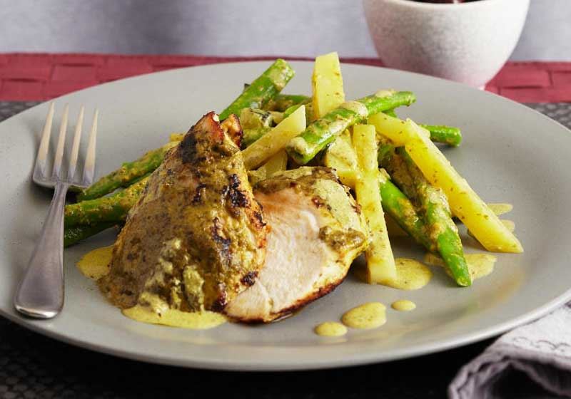 Pesto Genovese Chicken, Potatoes and Green Beans