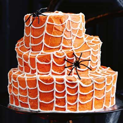 Topsy-turvy Spider Web Cake