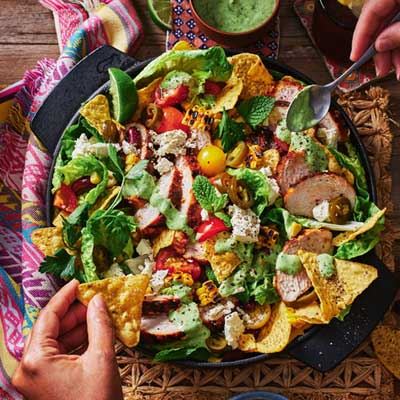Charred Chicken and Corn Chip Salad
