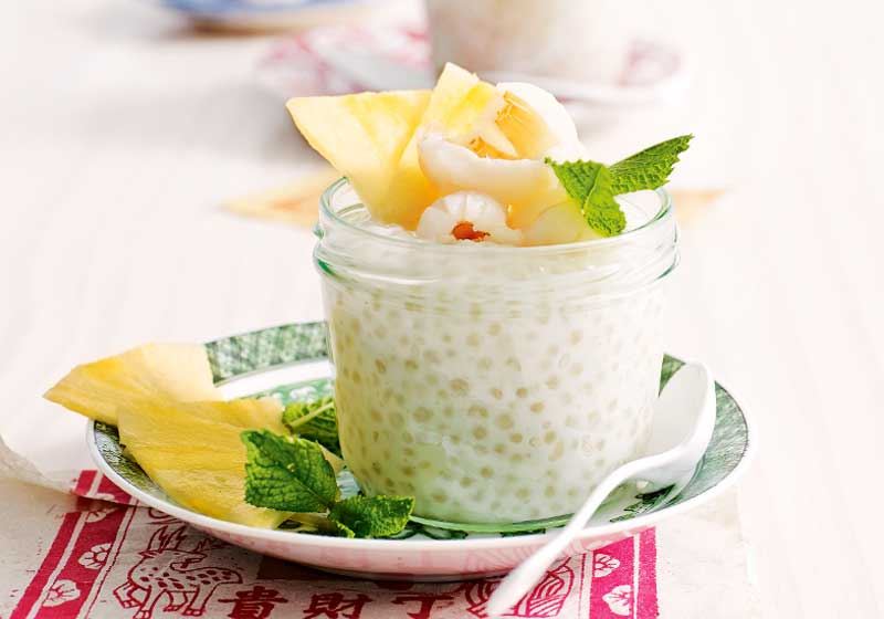 Coconut Tapioca with Lychee and Pineapple