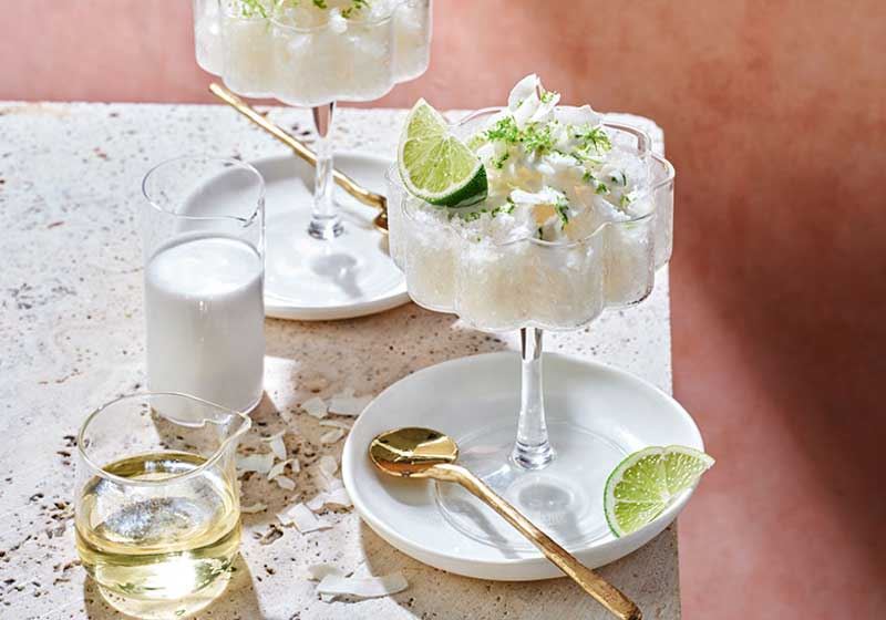 Frozen Coconut and Lychee Mocktail