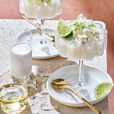 Frozen Coconut and Lychee Mocktail