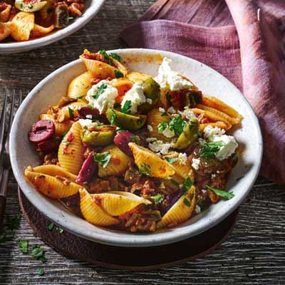 Greek-style Lamb and Eggplant Pasta