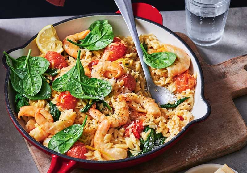 Risoni with Prawns, Cherry Tomatoes and Lemon Butter