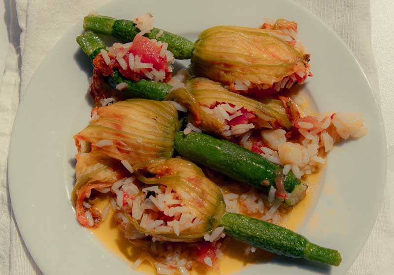Stuffed Zucchini Blossoms with Prawns