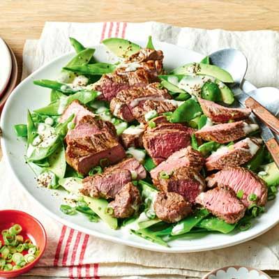 BBQ Lamb and Snow Pea Salad