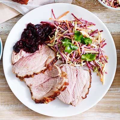 Spiced Roast Pork and Cherry Sauce