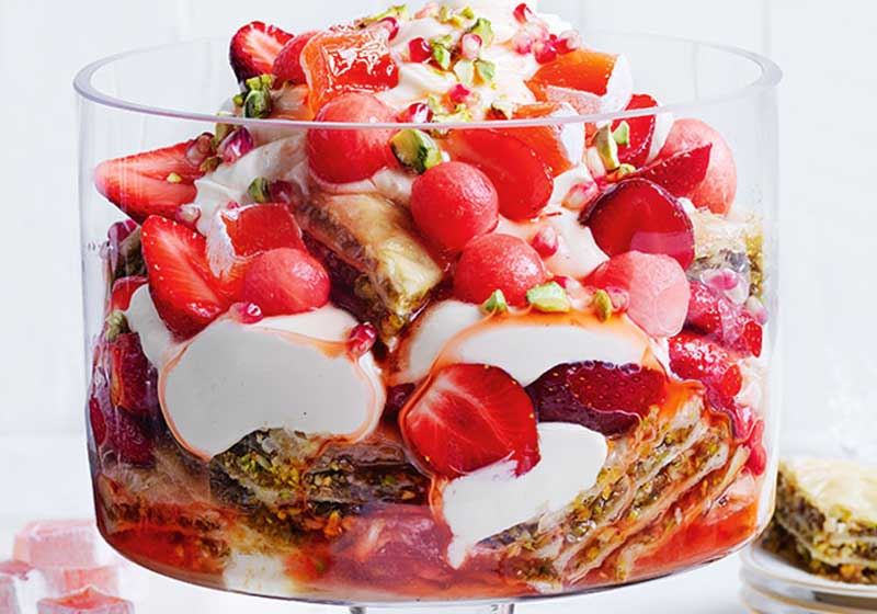 Strawberry Baklava Yoghurt Trifle