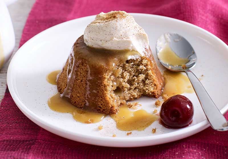 Gingerbread Puddings with Spiced Cream